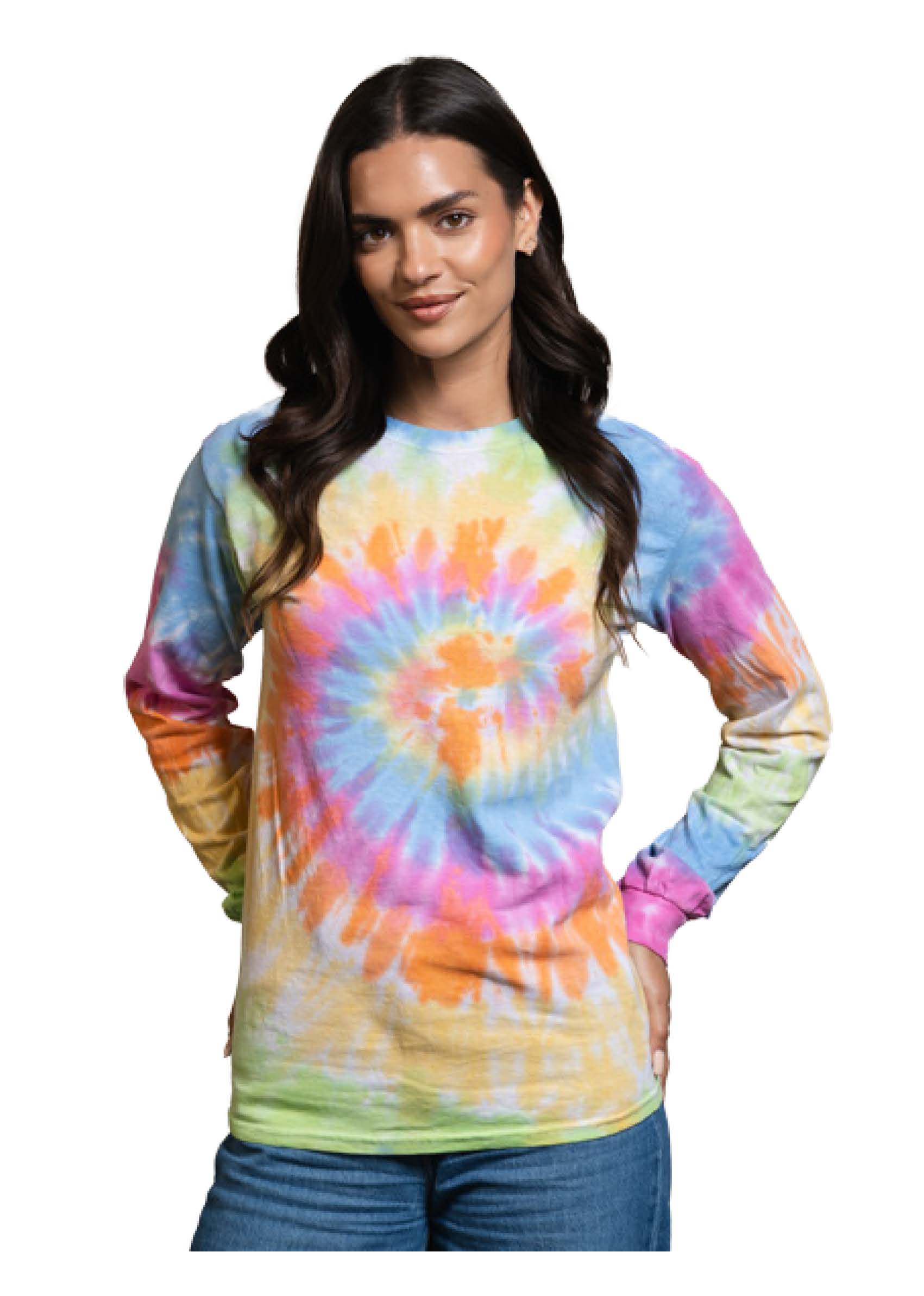 colortone（カラートーン）TD2000レインボー＆スパイダー長袖Ｔシャツ